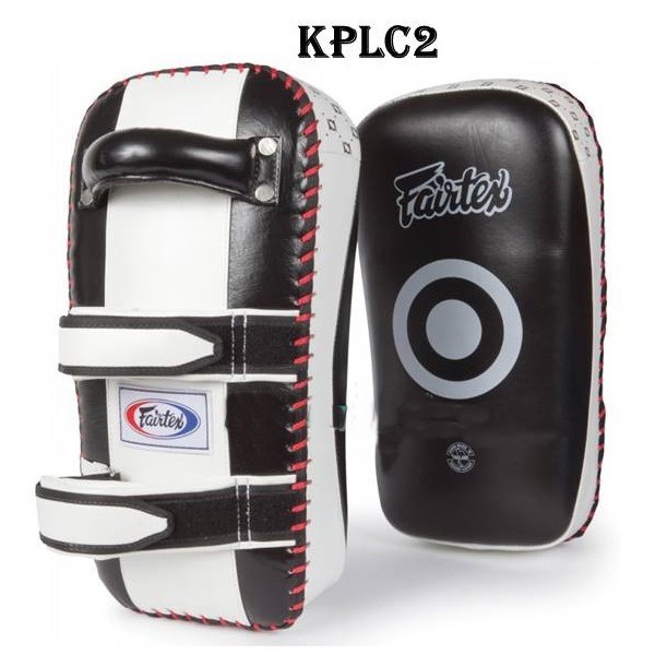 Fairtex Kick Curved Pads KPLC2 Standard Black-White for Training MMA K1 เป้าเตะแบบโค้ง แฟร์เท็กซ์ สีดำ-ขาว สำหรับซ้อม