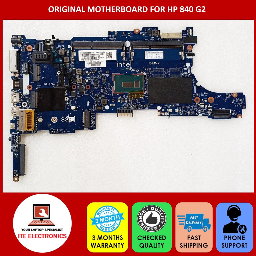 HP ELITEBOOK 840 G2 INTEL i5-5300U MOTHERBOARD 799511-001 6050ก2637901-MB-A02