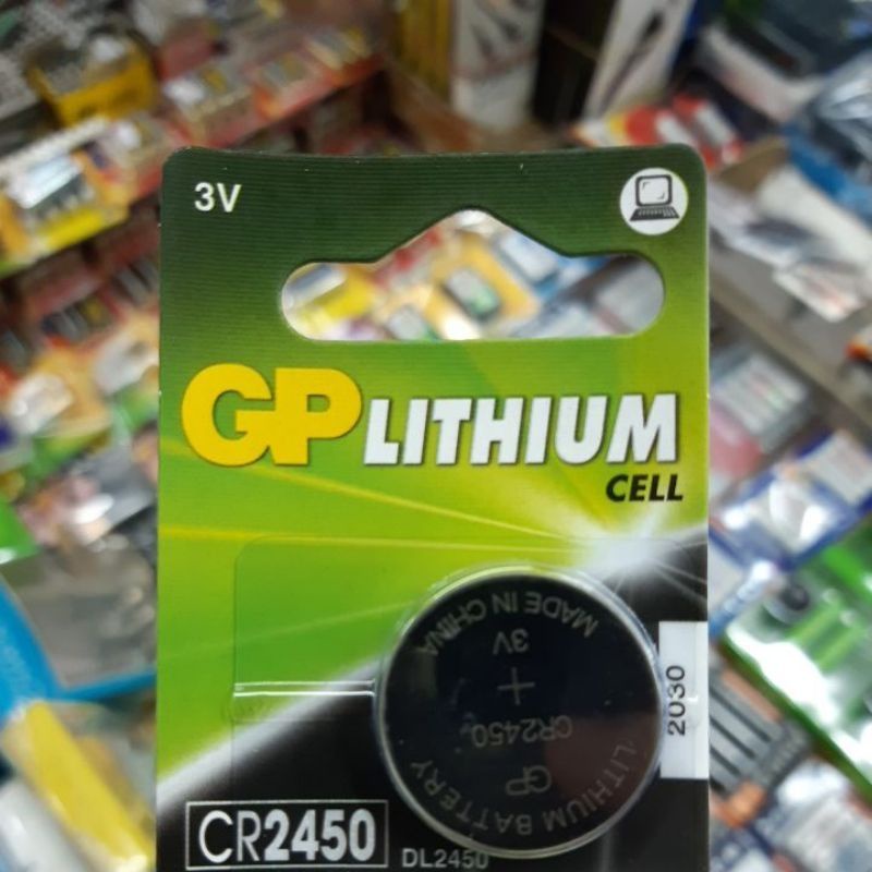 ถ่าน Gp CR2450 3V  จำนวน 1ก้อน ของใหม่ของแท้บริษัท มีฉลากภาษาไทย