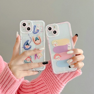 Soft Casing Samsung Galaxy A53 A73 A13 A02 A12 A52 A52S A22 LTE M22 A32 A72 A11 A50 A50S A30S A21S A03 Core M32 M11 M12 M02 S22 S22+ S21 S21+ S20 S20+ FE Ultra Plus 4G 5G Cute Cartoon Line portrait Label Angel Eyes Shockproof Anti-fall Clear Case JSC 12