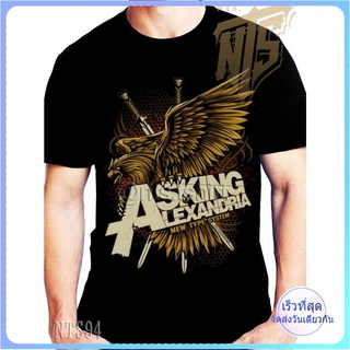 Asking Alexandria ROCK เสื้อยืด เสื้อวง เสื้อดำ สกรีนลายอย่างดี ผ้าหนานุ่ม ไม่หดไม่ย้วย  T SHIRT S M L XL XXL