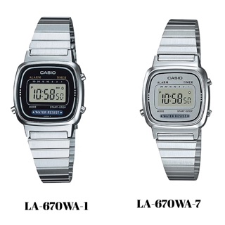 LA-670 CASIO สายสเตนเลสสตีล นาฬิกาข้อมือผู้หญิงLA-670WA-1ดำLA670WA-7เงิน ของใหม่ของแท้100% ประกันศูนย์เซ็นทรัลCMG1ปี