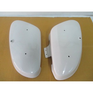 HONDA C70 C90 PASSPORT SIDE COVER SET "WHITE" PLASTIC // ฝากระเป๋าข้าง ชุดปิดข้างตัวรถ สีขาว งานสวย สินค้าคุณภาพดี