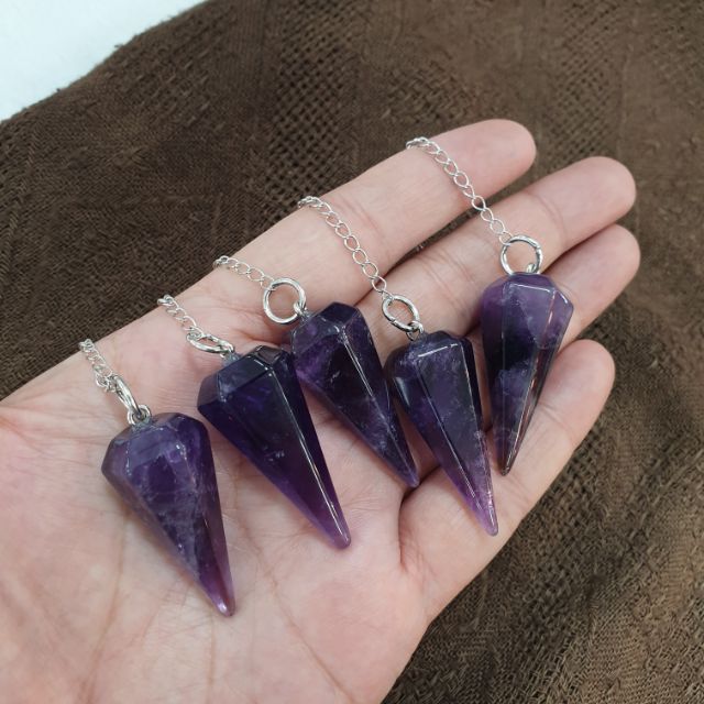 เพนดูลั่มอเมทิสต์ หินอเมทิสต์ อเมทิสต์ (Amethyst)อเมทิส อะเมทิสต์ เพนดูลั่ม ลูกดิ่ง Pendulum