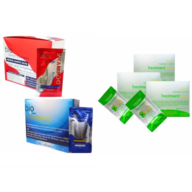 🔥Bio Super Treatment ทรีทเม้นบำรุงผม Green Bio Active Shampoo, Elracle Odorless Control Treatment, G