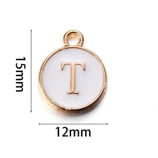 St.kunkka 1-5 ชิ้น จี้ตัวอักษรสีขาว 12 มม. สําหรับทําเครื่องประดับ สร้อยคอ สร้อยข้อมือ DIY
