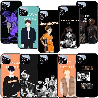 เคสโทรศัพท์ซิลิโคน TPU แบบนิ่ม ลาย SL113 อนิเมะ Haikyuu manga Art สีดํา สําหรับ iPhone 11 14 Plus 14 Pro Max