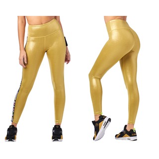 Zumba Metallic High Waisted Ankle Leggings (กางเกงเลคกิ้งออกกำลังกายซุมบ้าและโยคะ)