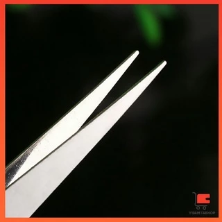 คีบหนีบสแตนเลส ปากคีบ มี 2 แบบ ปากคีบงอ ปากคีบแหลม จับสบายมือ Stainless steel tweezers