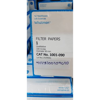 กระดาษกรอง 90 มม GE Healthcare Whatman FILTER PAPERS 1 Ashless Diameter 90 mm 100 Circles CAT No. 1001-090 วอท แมน