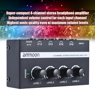 Ammoon ha400 Ultra-Compact 4 Channels เครื่องขยายเสียงสเตอริโอขนาดเล็ก