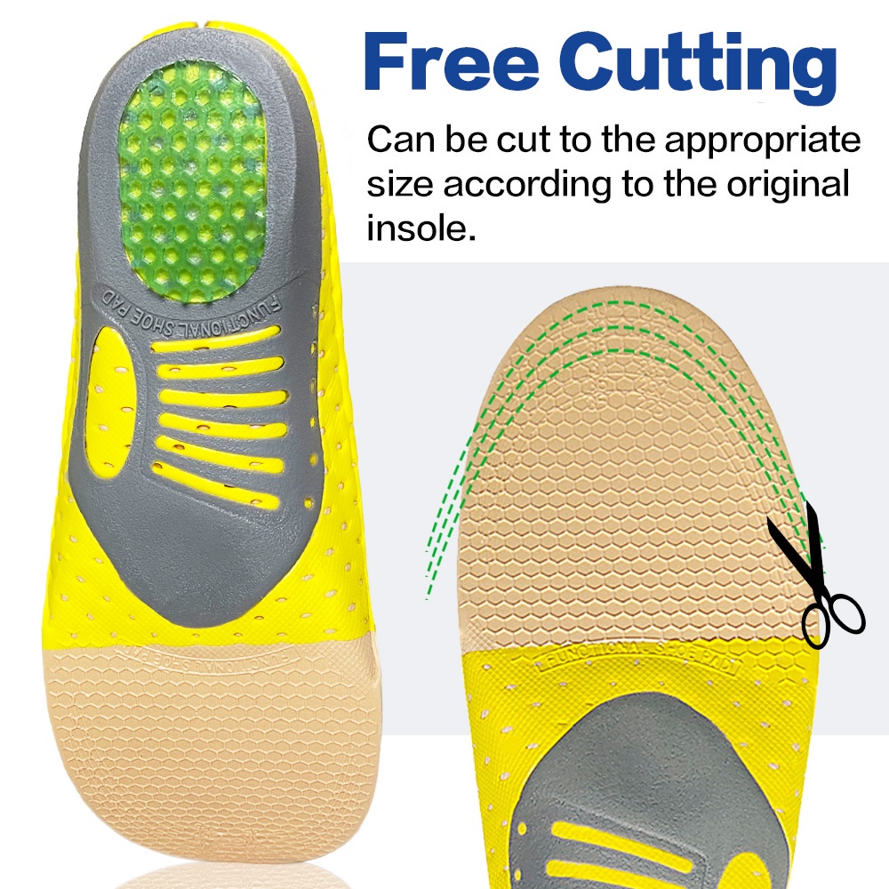 1 คู่กีฬาศัลยกรรมกระดูก Insoles สําหรับเท้าแบน Arch สนับสนุนแทรกใช้สําหรับกีฬาวิ่ง