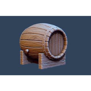 [Board Game Token] Wooden Barrel and Stand - DnD Token