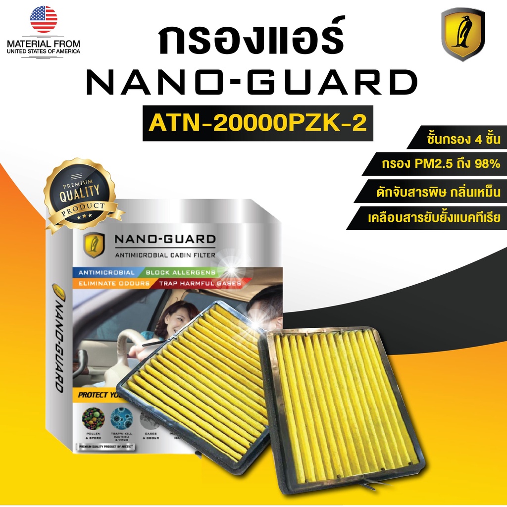 Benz C-Class W203 (2000-2006)ATN-20000PZK-2 (กรองแอร์ARCTIC NANO-GUARD FILTERฆ่าเชื้อโรค+ดูดกลิ่นเหม