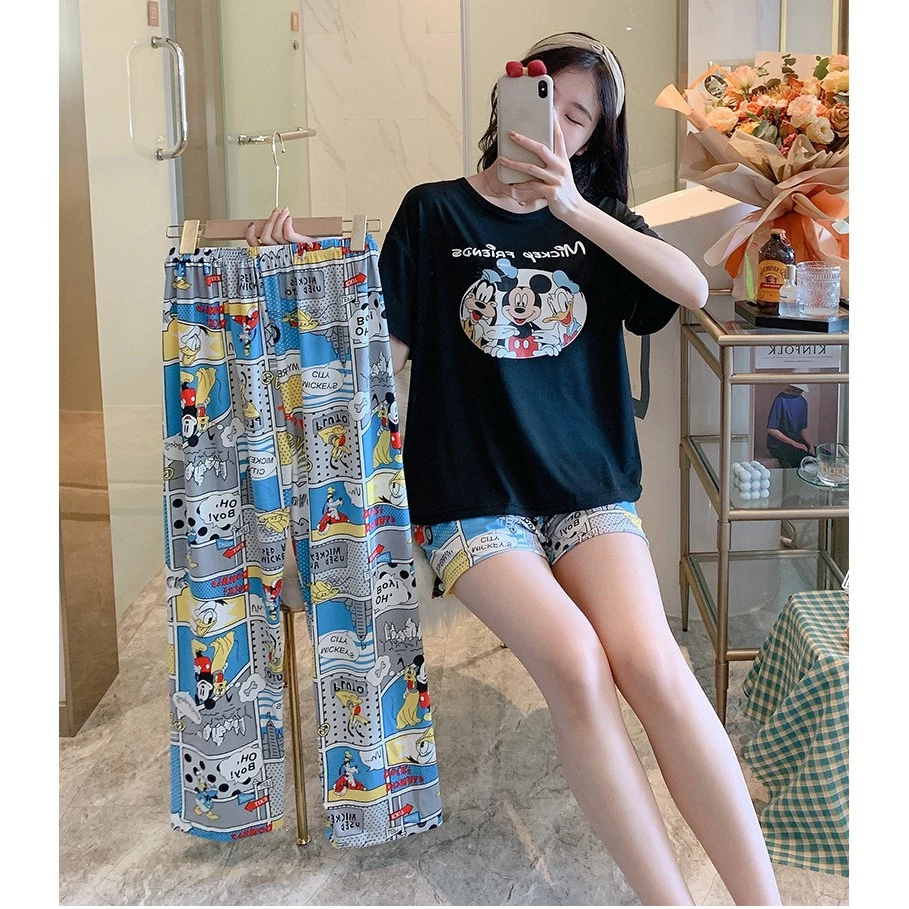 ✺♤™🐰 พร้อมส่ง ชุดนอน เชตชุดนอน 3 ชิ้น ชุดนอนลายการ์ตูน เชตชุดนอน ชุดนอนผู้หญิง ชุดนอนไม่ได้นอน ผ้านิ่มเด้ง thumbnail 4