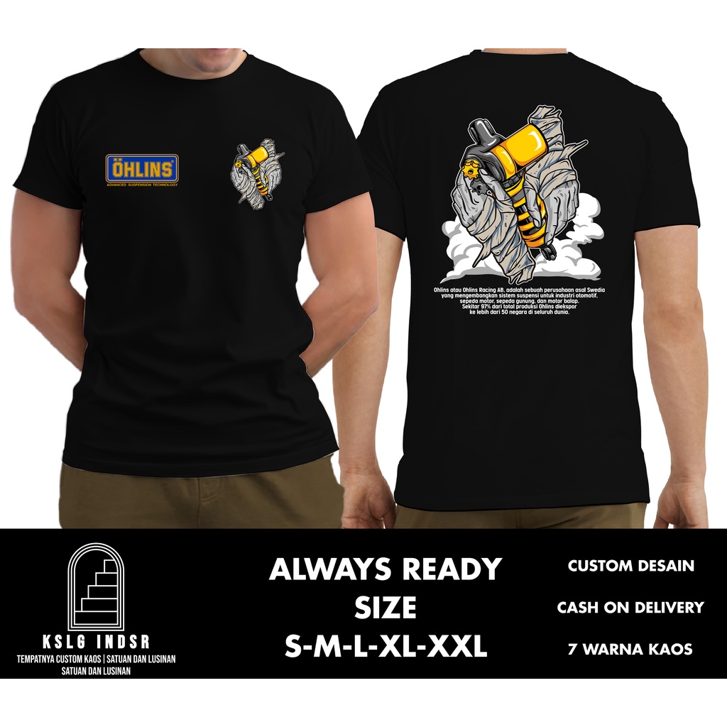 Ohlins Suspension เสื้อยืดใหม่ Zombie Riborn Design DB Cotton Combed 30s NC DTF หน้าจอการพิมพ์ Kaosi