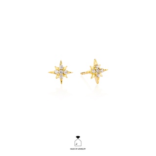 Haus of Jewelry CELESTIAL STUD EARRINGS ต่างหูเงินแท้ ประดับเพชรคิวบิกเซอร์โคเนีย (Cubic Zirconia)