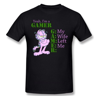 ผ้าฝ้ายคอกลมมาใหม่ เสื้อยืดคอกลม ผ้าฝ้าย พิมพ์ลาย Garfield Odie Yes Im A GAMER สําหรับผู้ชาย 2022from S-4XL