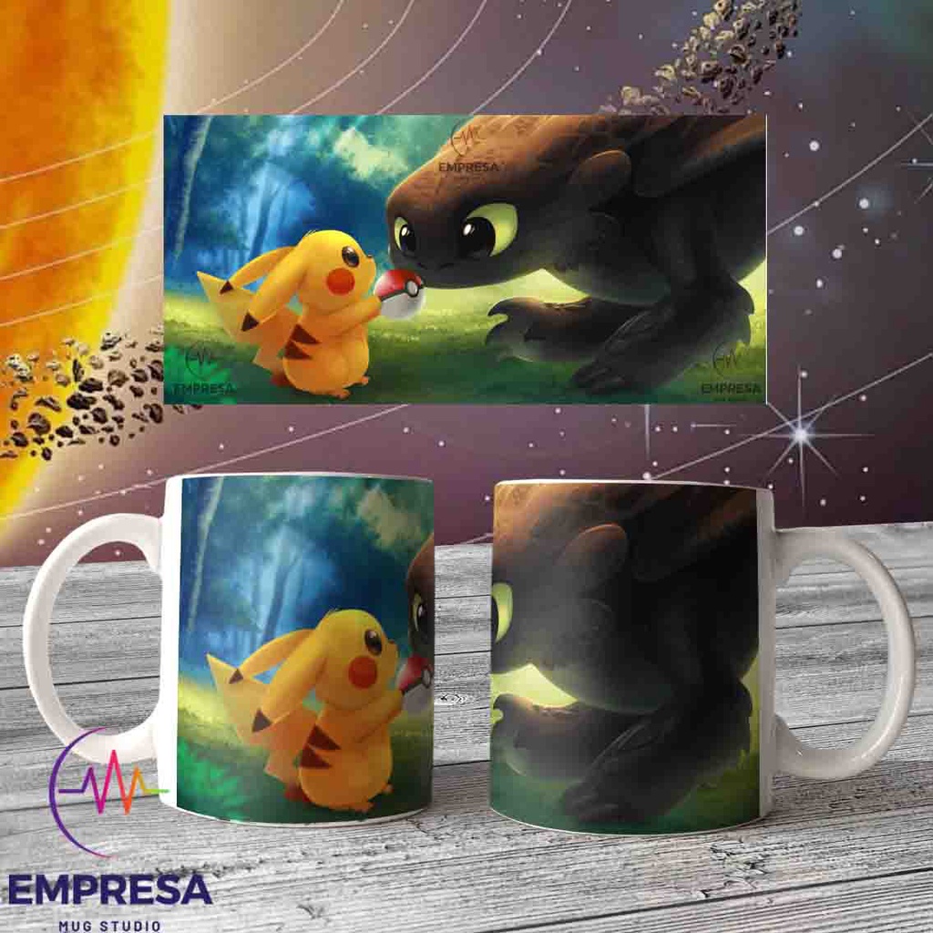 แก้วกาแฟ Pikachu How Train Your Dragon
