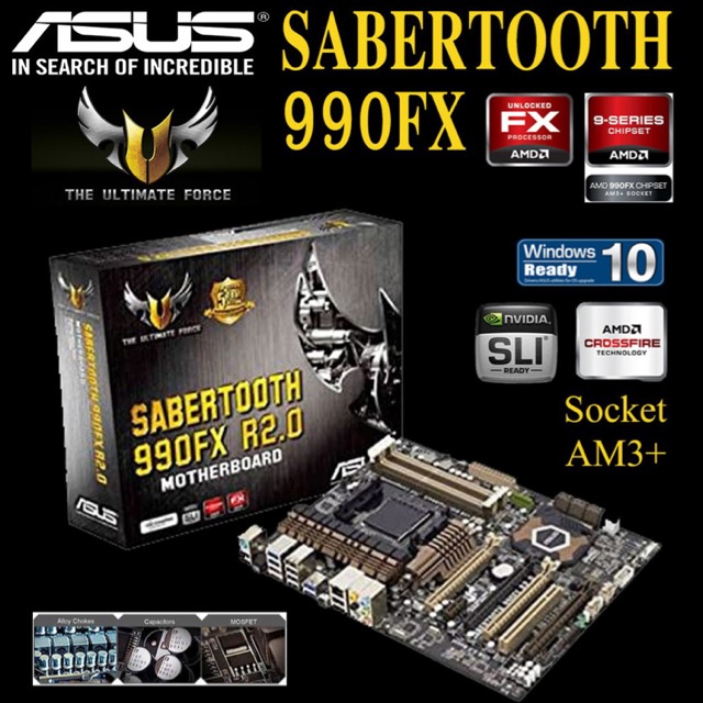 Mainboard AMD ASUS SABERTOOTH 990FX R2.0 (Socket AM3+) มือสอง พร้อมส่ง แพ็คดีมาก!!! [[[แถมถ่านไบออส]]]