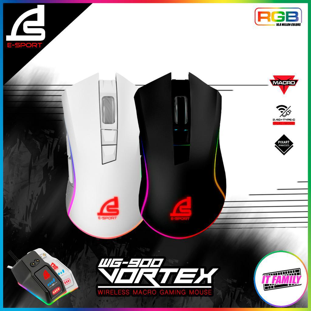 เมาส์เกมมิ่งไร้สาย SIGNO E-Sport WG-900 VORTEX Wireless Macro Gaming Mouse รับประกันศูนย์ 2 ปี