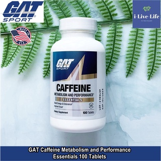 คาเฟอีน ชนิดเม็ด Caffeine 200 mg Metabolism &amp; Performance, Essentials 100 Tablets - GAT คาเฟอิน