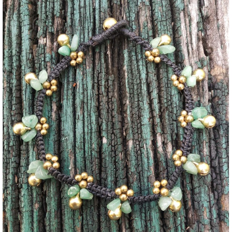 สร้อยข้อเท้าเชือกเทียน Green Aventurine