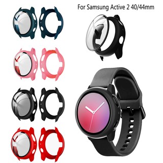 บางฮาร์ดพีซีเคสกระจกหน้าจอป้องกันปกสำหรับ Samsung Galaxy Watch Active 2 40mm 44mm