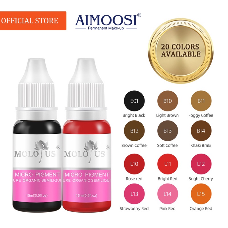 [AIMOOSI ] หมึกสักแต ่ งหน ้ ากึ ่ งของเหลวอินทรีย ์ บริสุทธิ ์ สําหรับหมึกสักเครื ่ องสําอาง