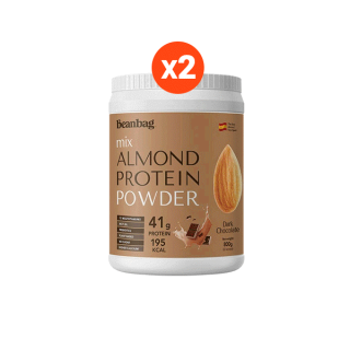 Beanbag Almond Protein Powder รส Dark Chocolate 800g 2 กระปุก โปรตีนอัลมอนด์และโปรตีนพืชรวม 5 ชนิด รสช็อคโกแลต