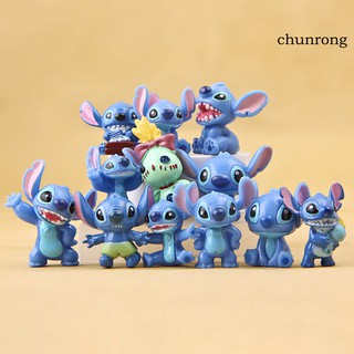 Cr ฟิกเกอร์การ์ตูน ลาย Stitch 12 ชิ้น