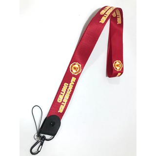 MAN U NITED สายคล้องบัตร สายคล้องคอ สายห้อยบัตร ลายสโมสรฟุตบอล แดง แมนยู Man U น่าใช้งาน กว้าง 2.5 cm น่ารัก PMYL shop
