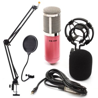 At First BM-800 Condensor Microphone ไมค์โครโฟน ไมค์ ไมค์อัดเสียง SET + Sound Card USB