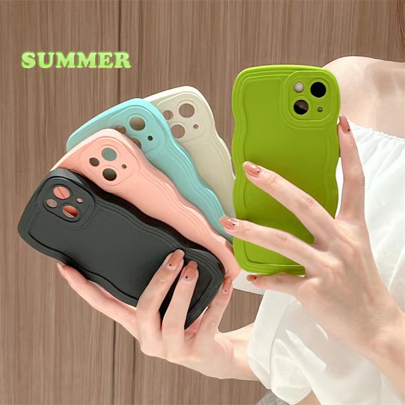 เคสโทรศัพท์มือถือ ซิลิโคน กันกระแทก ลายคลื่นน่ารัก สําหรับ iPhone 14 13 12 11 Pro XS Max 14Plus X XR 7 8 Plus