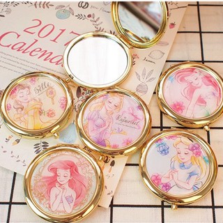 กระจกพกพา ลาย แอเรียล Ariel / ราพันเซล Rapunzel / เบลล์ Belle The Little Mermaid/Beauty and the beast/Tangled (พร้อมส่ง