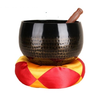 ระฆังทิเบตเคาะ  สวดมนต์ทองแดงแท้ รมดำ1ชุด  Import Tibet Meditation Therapy Tibetan Relaxation Heal Buddha Singing Bowl