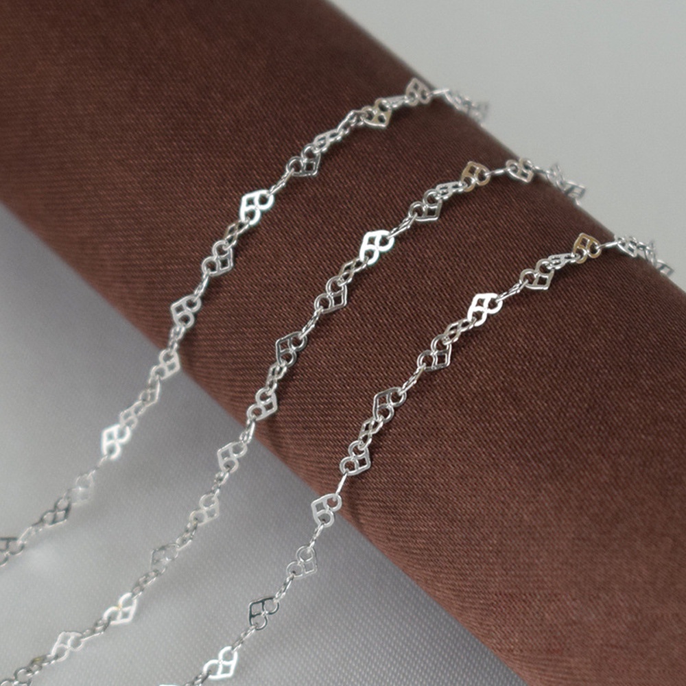 19K gold chain สร้อยคอเงิน 925 Love chain เครื่องประดับแฟชั่นเกาหลี เครื่องประดับ 3.0mm สร้อยคอมาตรฐ