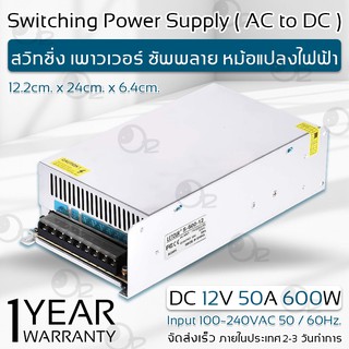 รับประกัน 1 ปี – กล่องแปลงไฟ กล้องวงจรปิด 18 จุด / ไฟ LED DC 12V 50A หม้อแปลงไฟ Switching Power Supply Adapter CCTV