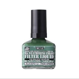 WC12 Mr.Weathering Color Filter Liquid Face Green สีทำคราบเฉดเขียว 40ml