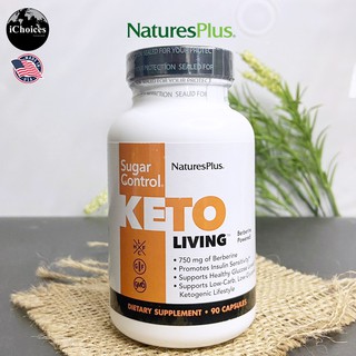 คีโต NaturesPlus® KetoLiving Sugar Control 750 mg of Berberin 90 Capsules