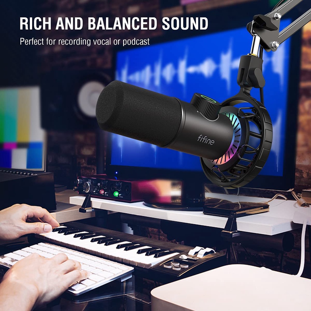 FIFINE K658 USB DYNAMIC CARDIOID MICROPHONE USB ไมโครโฟนRGB