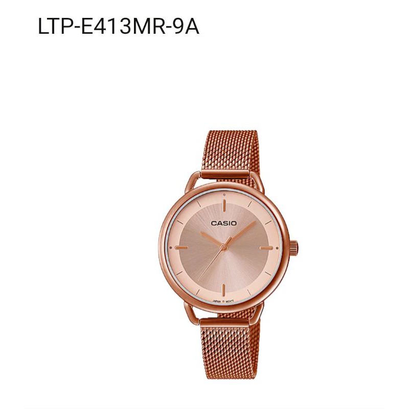 Casio แท้💯% นาฬิกาผู้หญิงรุ่น LTP-E413MR-9ADF สายสแตนเลส สีโรสโกลด์