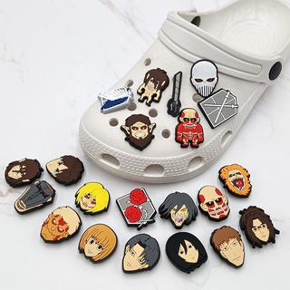 เข็มกลัด ลายการ์ตูนอนิเมะ Jibbits Charm Attack on Titan Jibitz Croccs สําหรับตกแต่งรองเท้าเด็ก