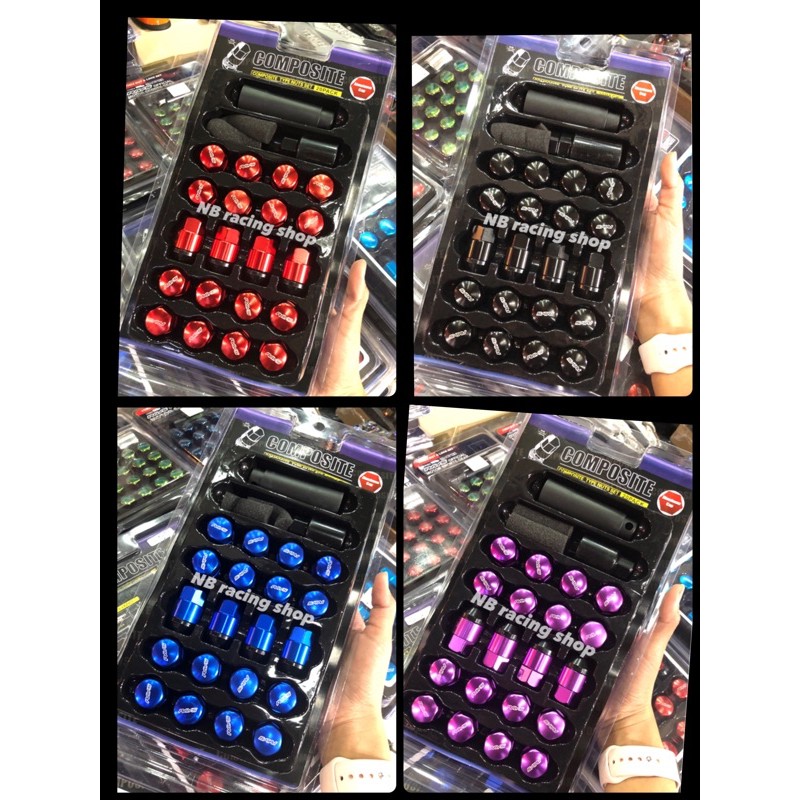 🔥น็อตล้อ เรย์ 2 ชั้น น็อตล้อซิ่ง เกลียว1.5 จำนวน ใส่ได้ทั้งรถเก๋งและกระบะ มี 5 สี