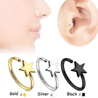 ห่วงจมูก ต่างหู ตุ้มหู จิว ห่วงปวก Star Nose Hoop Labret Ring Piercing Ear Helix Cartilage Tragus Earring  - 1 ชิ้น