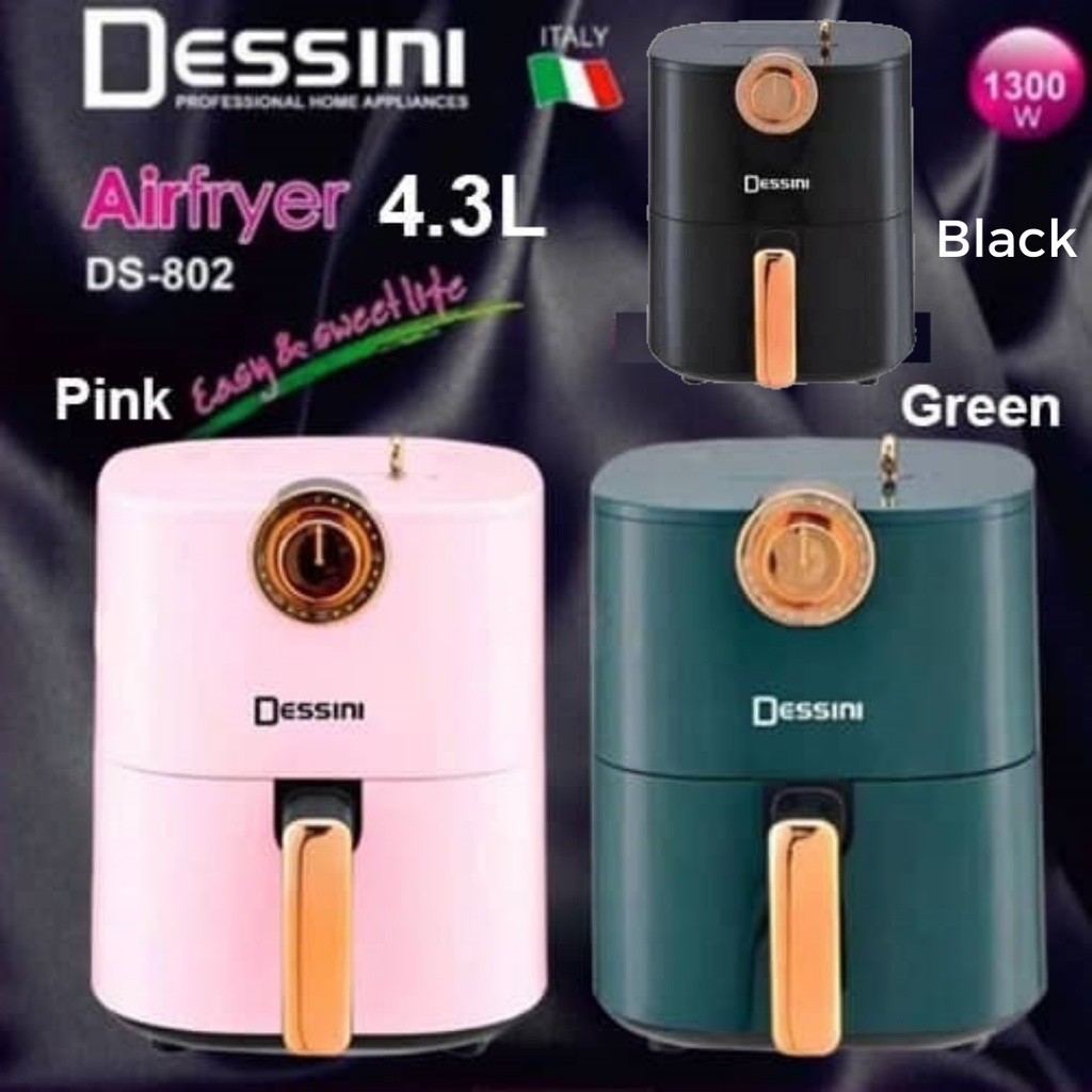 Dessini หม้อทอดไร้น้ํามัน ปลั๊ก 4.3 ลิตร จับเวลา และอุณหภูมิ เพื่อสุขภาพ ปรับได้