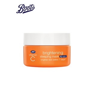 BOOTS VITAMIN C บู๊ทส์ วิตามิน ซี ไบรท์เทนนิ่ง สลีพปิ้ง มาส์ก 18 มล.