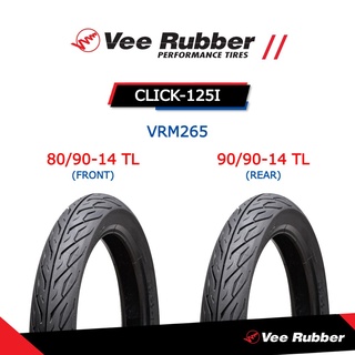 VEERUBBER ยางมอเตอร์ไซค์ CLICK 125I ไม่ใช้ยางใน ลาย VRM265 ขนาด 80/90-14 , 90/90-14