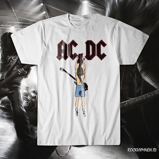 เสื้อยืดคอกลมAcdc เสื้อเชิ้ตแบบมีสายร็อคผ้าฝ้ายแท้