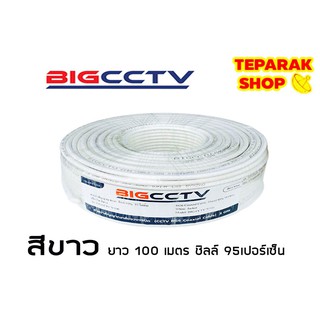 BIGCCTV สาย BIGCCTV RG6 100W ชีลล์ 95% สีขาว ควมยาว 100เมตร